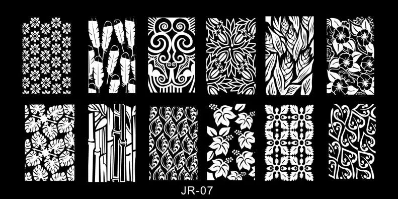 1Pc Nail Art Stamp Plate Geometric Line DIY Stamping Image Plate 6*12CM Nail Stamping Plate Stainless Steel Plate Stencil JR-030
