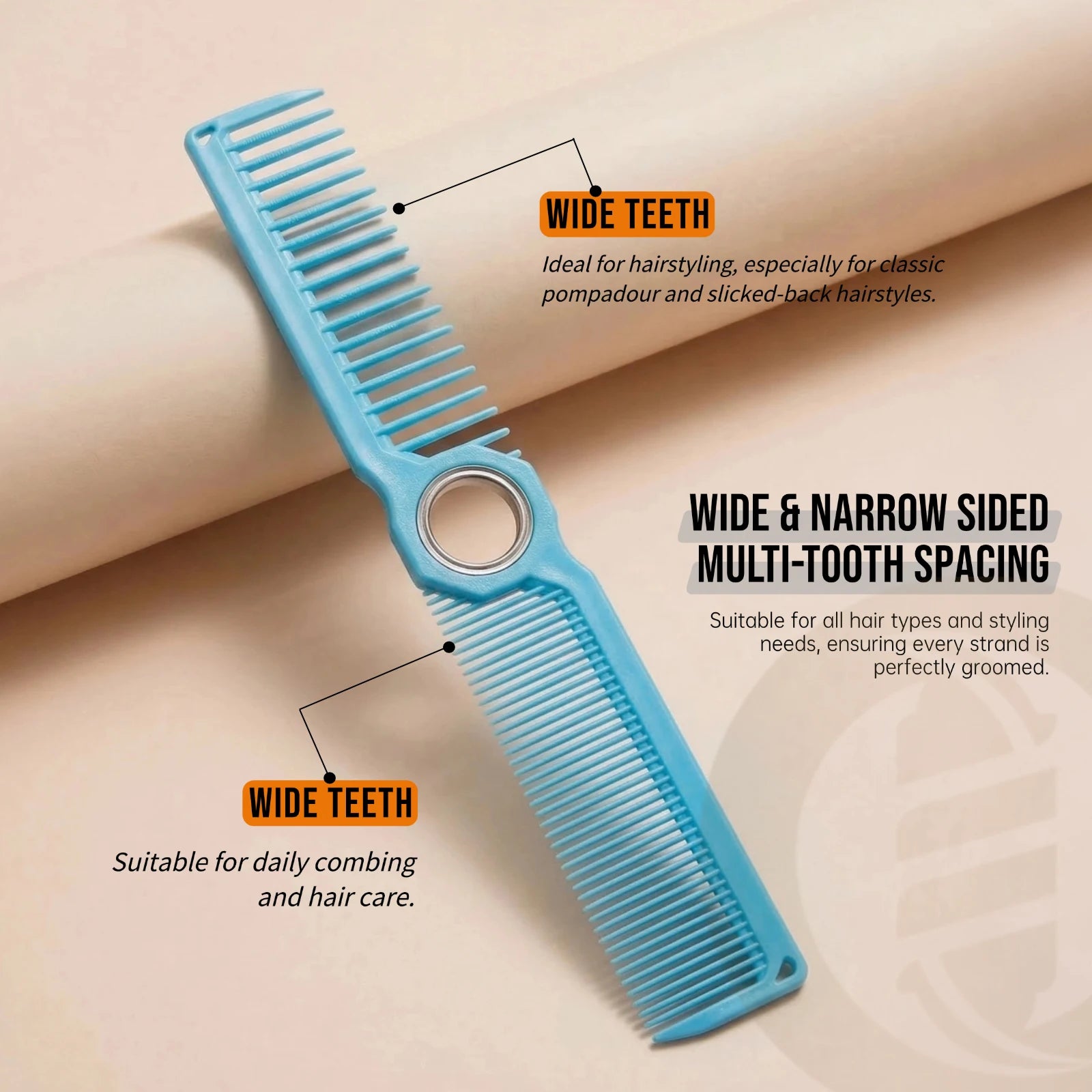 2Pcs NEW Professional Barber Dual Spining Comb Wide and Fine Tooth Cutting Comb Taper Comb for Salon Hairdressing Accessories