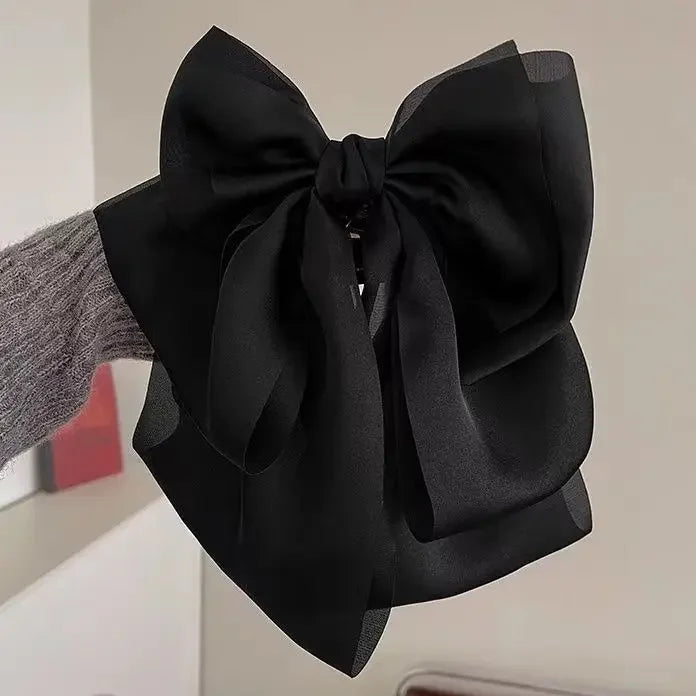 Hot Korean  Big Size Bow Hair Clip Claw Clamp Women  High Ponytail  Barrettes Headwear Girls Women Hair Accessories