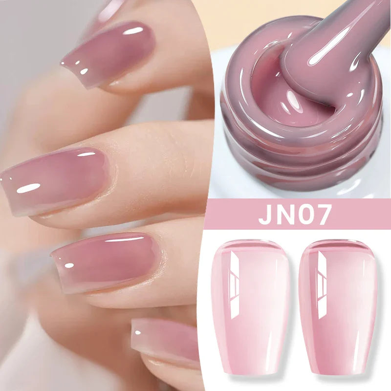 BORN PRETTY Jelly Nude Gel Nail Polish 10ml Light Pink Peach Translucent Color UV Light Cure Gel Varnish Nail Art DIY at Home