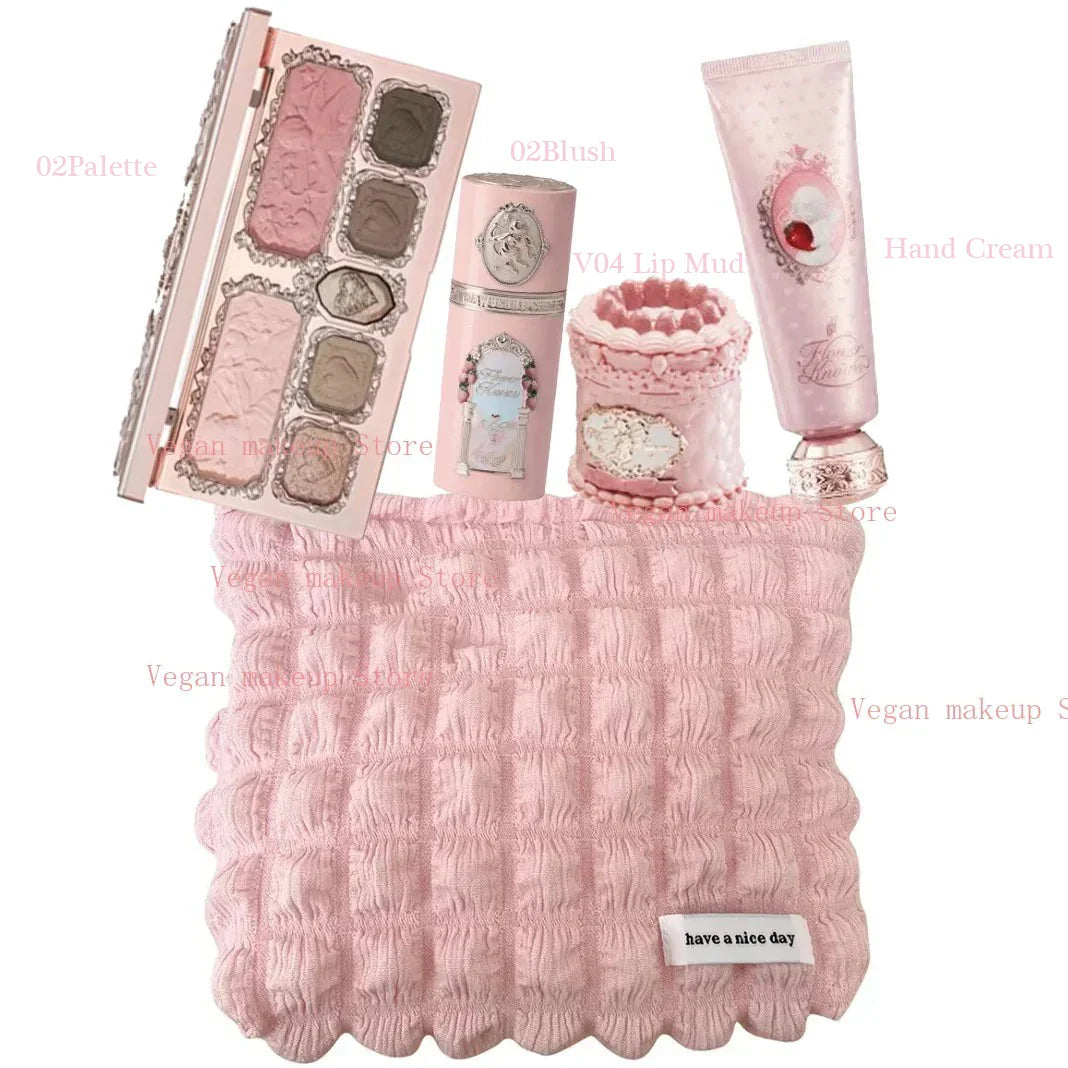 Flower Knows Strawberry Cupid Collection Makeup Kit Full Professional Face Palette Blush Eyeshadow Lip Cream Solid Perfume Sets