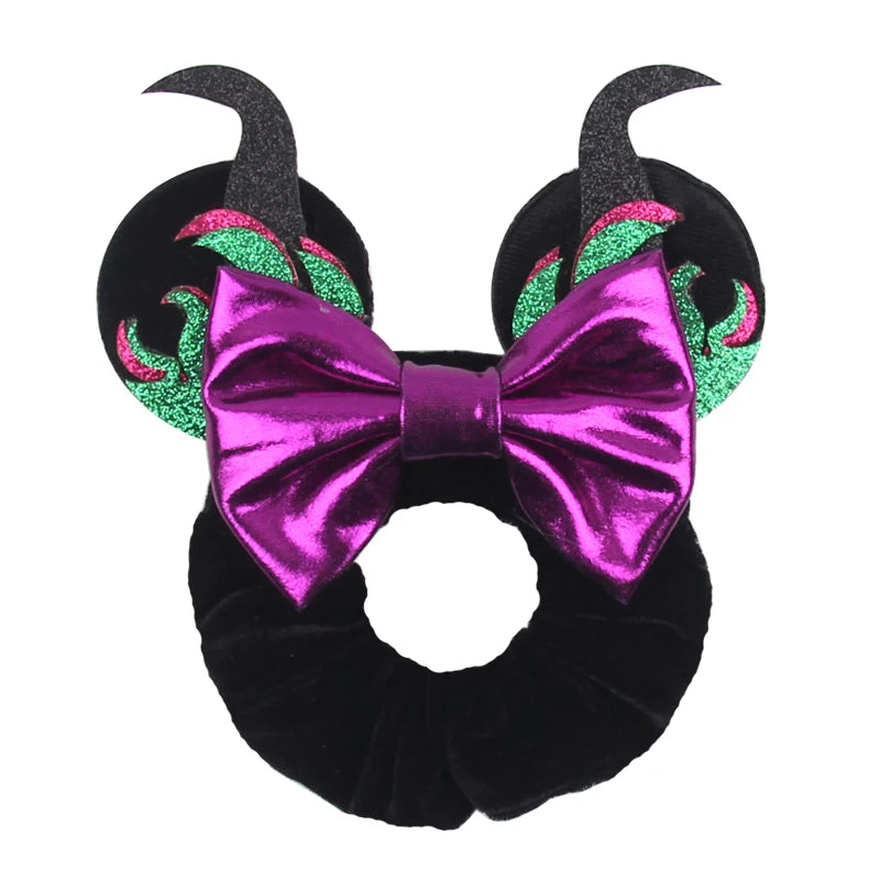 Women Ears Hair Scrunchies Velvet Hairbands For Girls Sequins Bows Headband Women Trip DIY Accessories Mouse Party Decor