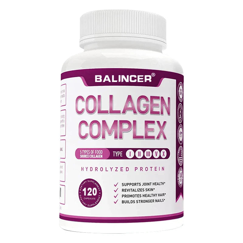 Hydrolyzed Collagen Peptides + Protein Supports Hair, Skin, Nails, Joints & Bones - Contains Type 5, I, II, III, V, X - Non-GMO