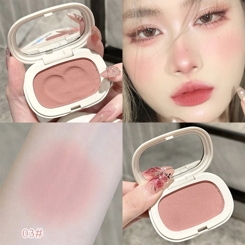 Cream Matte Blusher Rouge Rubores Cute Mousse Blush Cheek Bronzer Contour Waterproof High Pigment Highlights Korean Makeup Dupes
