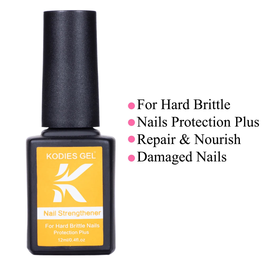 KODIES GEL Nail Strengthener 12ML Professional Nail Art Treatment Hardener Normal Polish Revit for Thin Nails Feet Repair Care