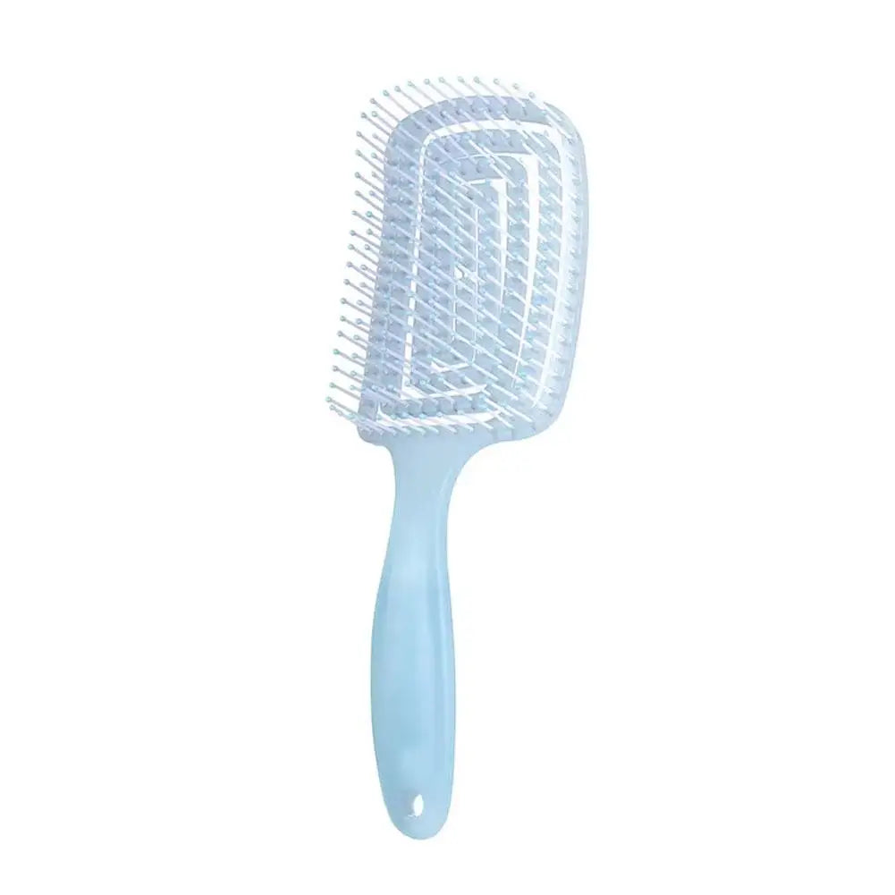 Hollow-Out Curved Detangling Brush – Volumizing Styling Brush with Rounded Tips, Scalp Massage & Blow-Dry Design for High Crown