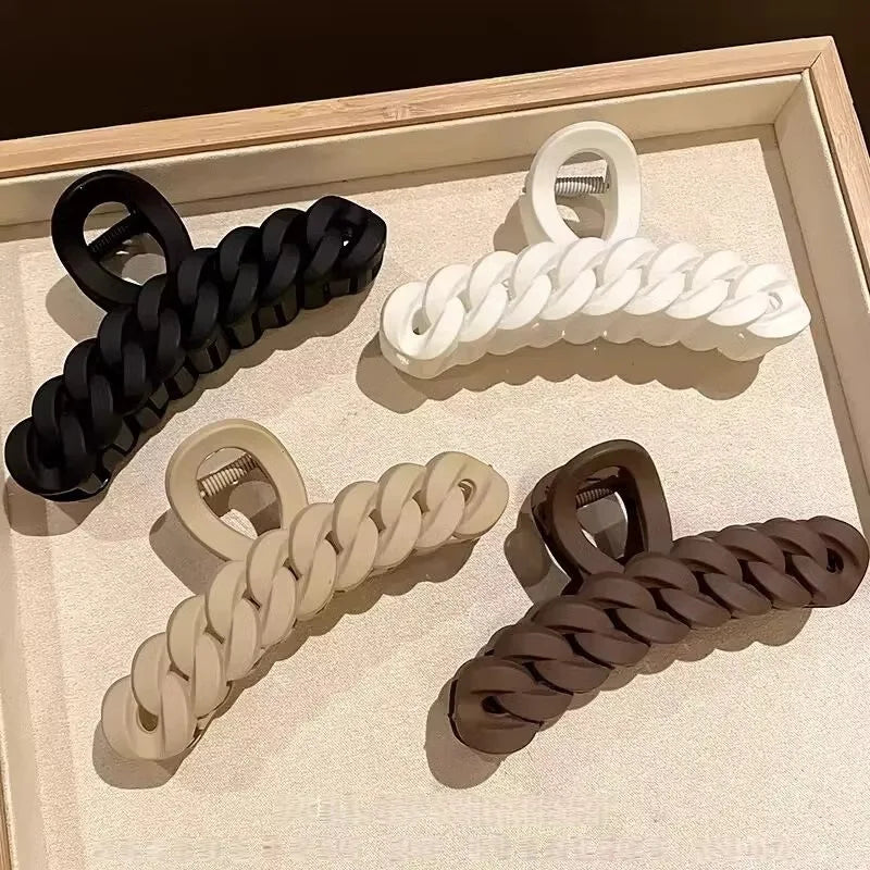 Korean Acrylic Matte Hair Claw Clamp Geometric Cross Hair Crab Clip Barrettes For Women Fashion Hair Accessories Shark Headbands