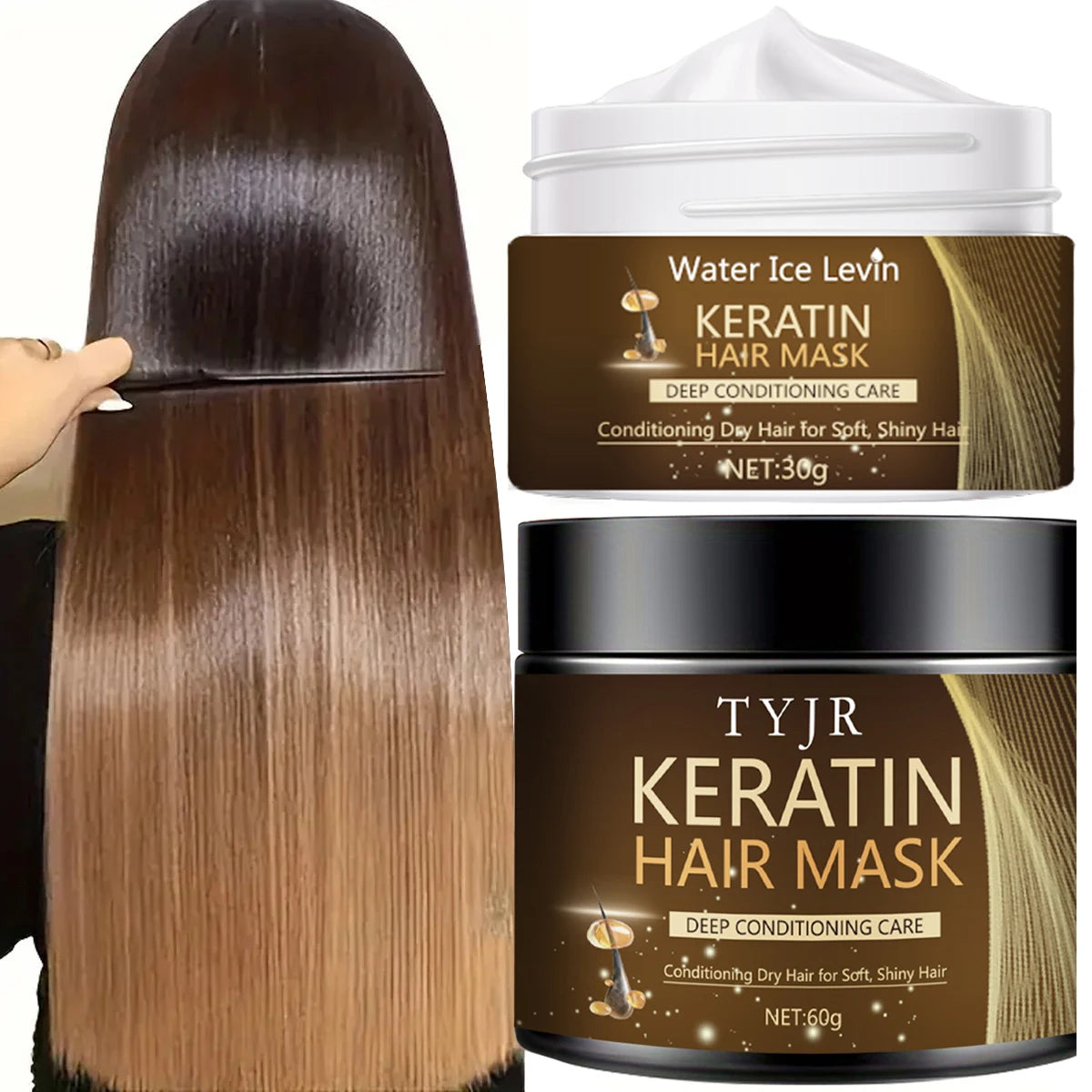 Keratin Magic Hair Mask Protein Straightening Repair Dry Frizzy Damaged Hair Milk Professional Smooth Shiny Deep Moisturizing Care 60G/30G
