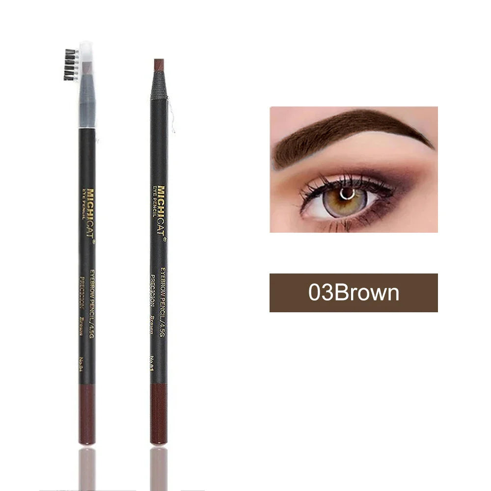 1PC Waterproof Eyebrow Pencil – 6 Natural Colors, Long-Lasting Tint Brow Pen for Defined, Smudge-Proof Eye Makeup