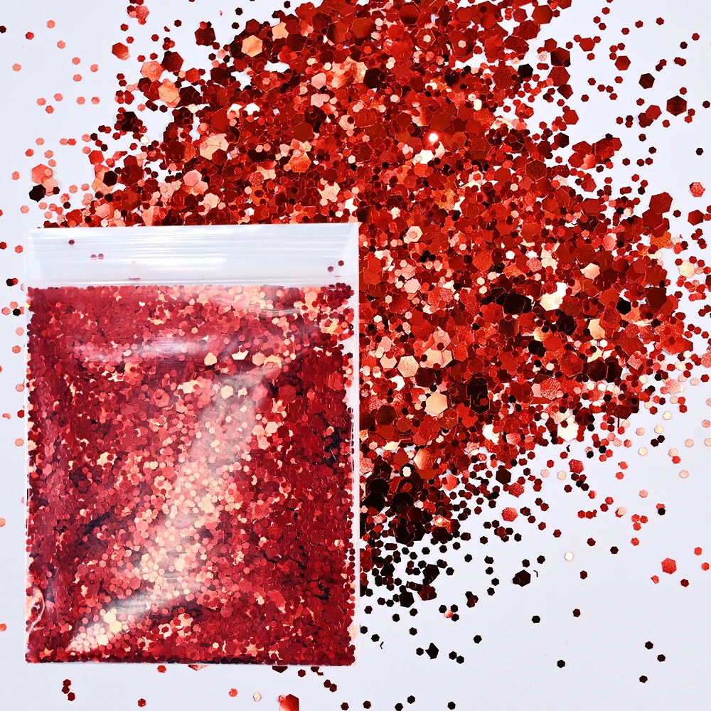 10g Pink Love Heart Nail Sequins Holographics Glitter Sequins Nail Art Decoration Mixed Size Ultrathin Flakes Manicure Sequins