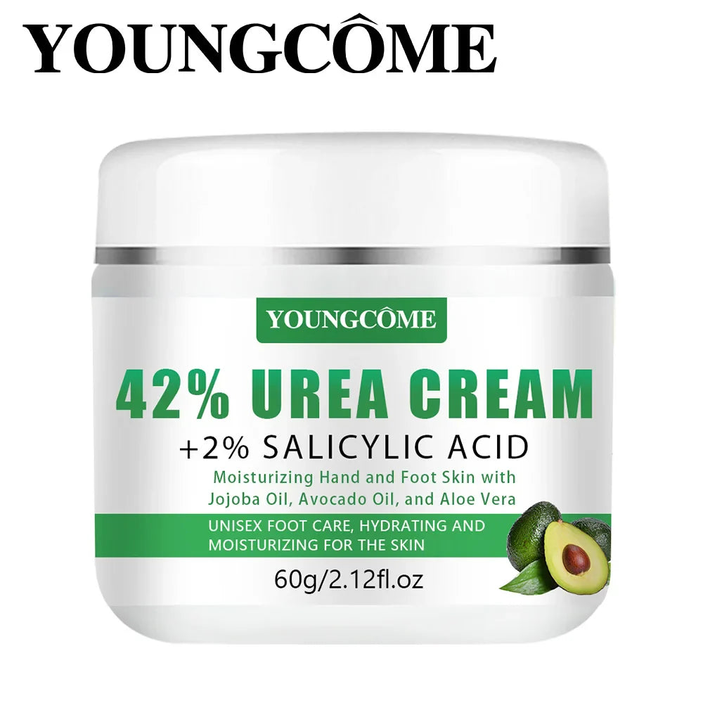 YOUNGCOME 42% Urea + 2% Salicylic Acid Avocado Foot Cream – Intensive Moisturizing  Calluses & Dry Skin Hands/Feet,All Skin