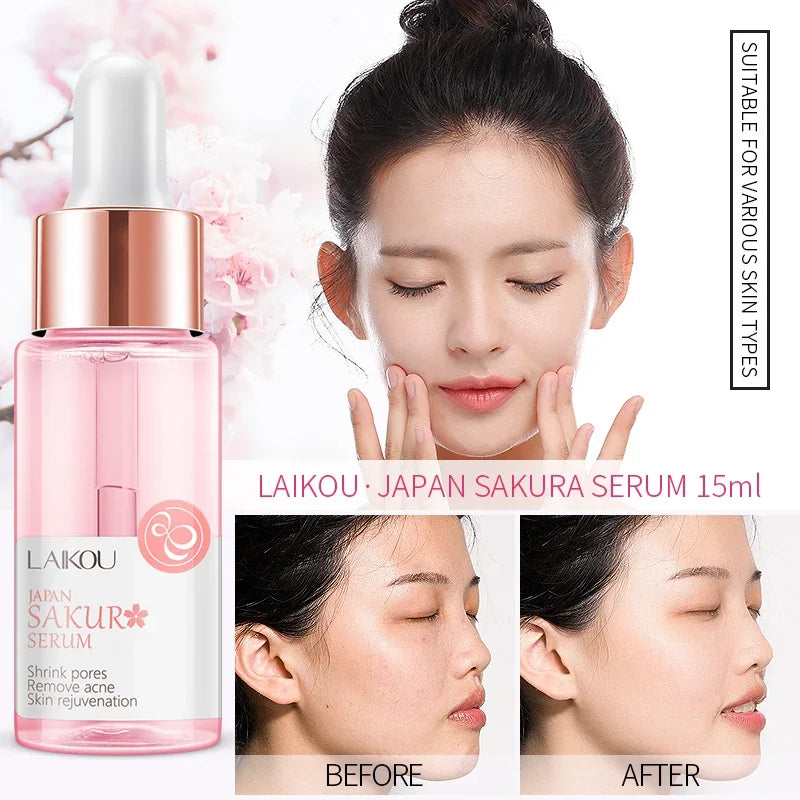 LAIKOU Sakura  Face Essence  Anti Wrinkle  Serum Shrink Pores Anti-Aging Moisturizing Dry Skin Care 17ml