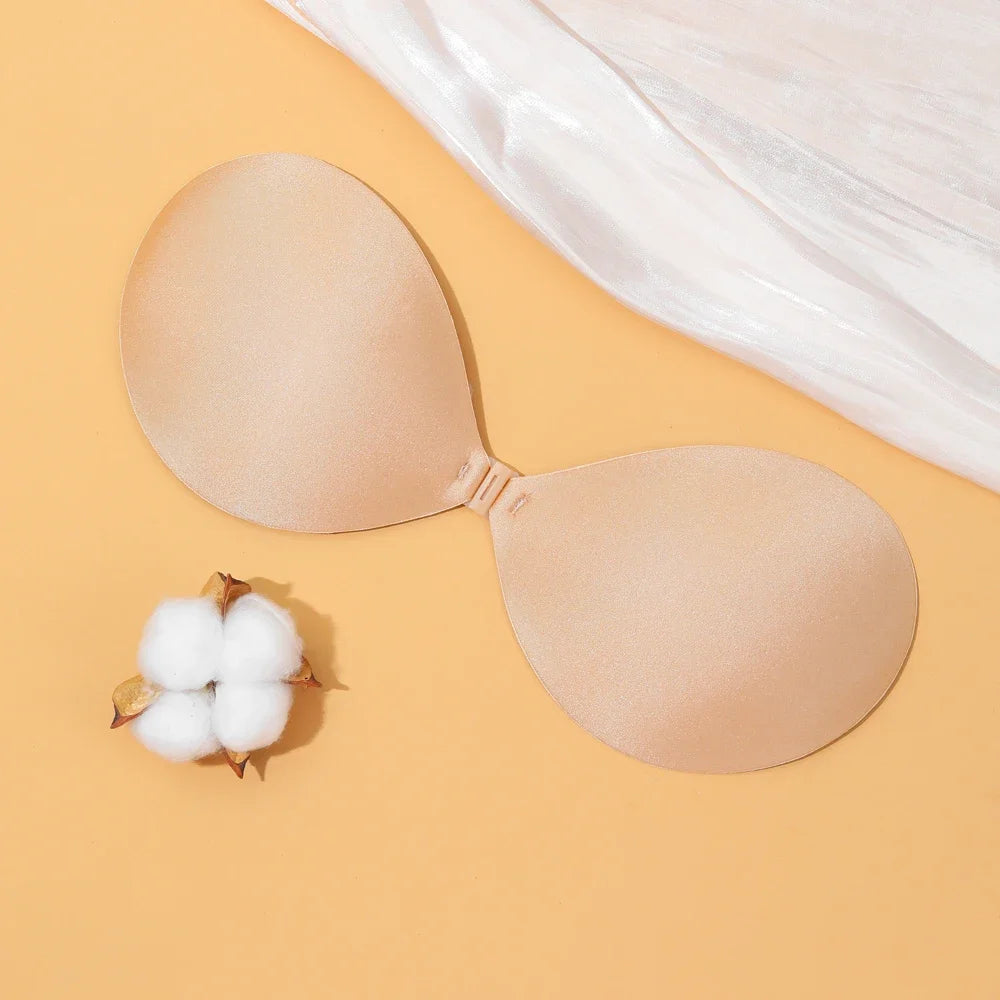 Sexy Women Invisible Push Up Bra Self-Adhesive Silicone Bust Front Closure Sticky Bra  Skin Backless Strapless Bra