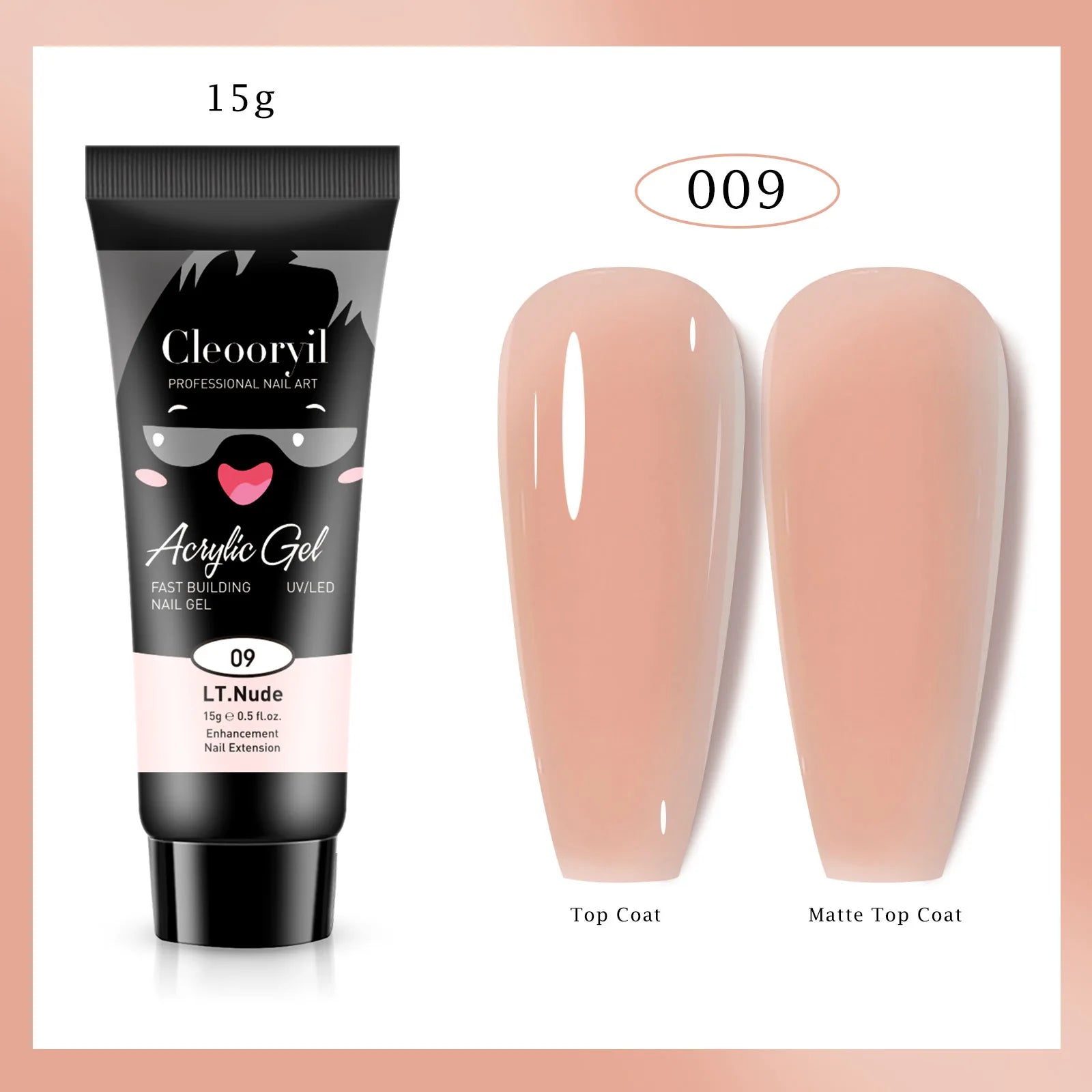 15ml Solid Extension Gel Nail Build Poly Nail Acrylic Gel Crystal Naked Color UV LED Polish Gel For Extend Nail Quick Extension