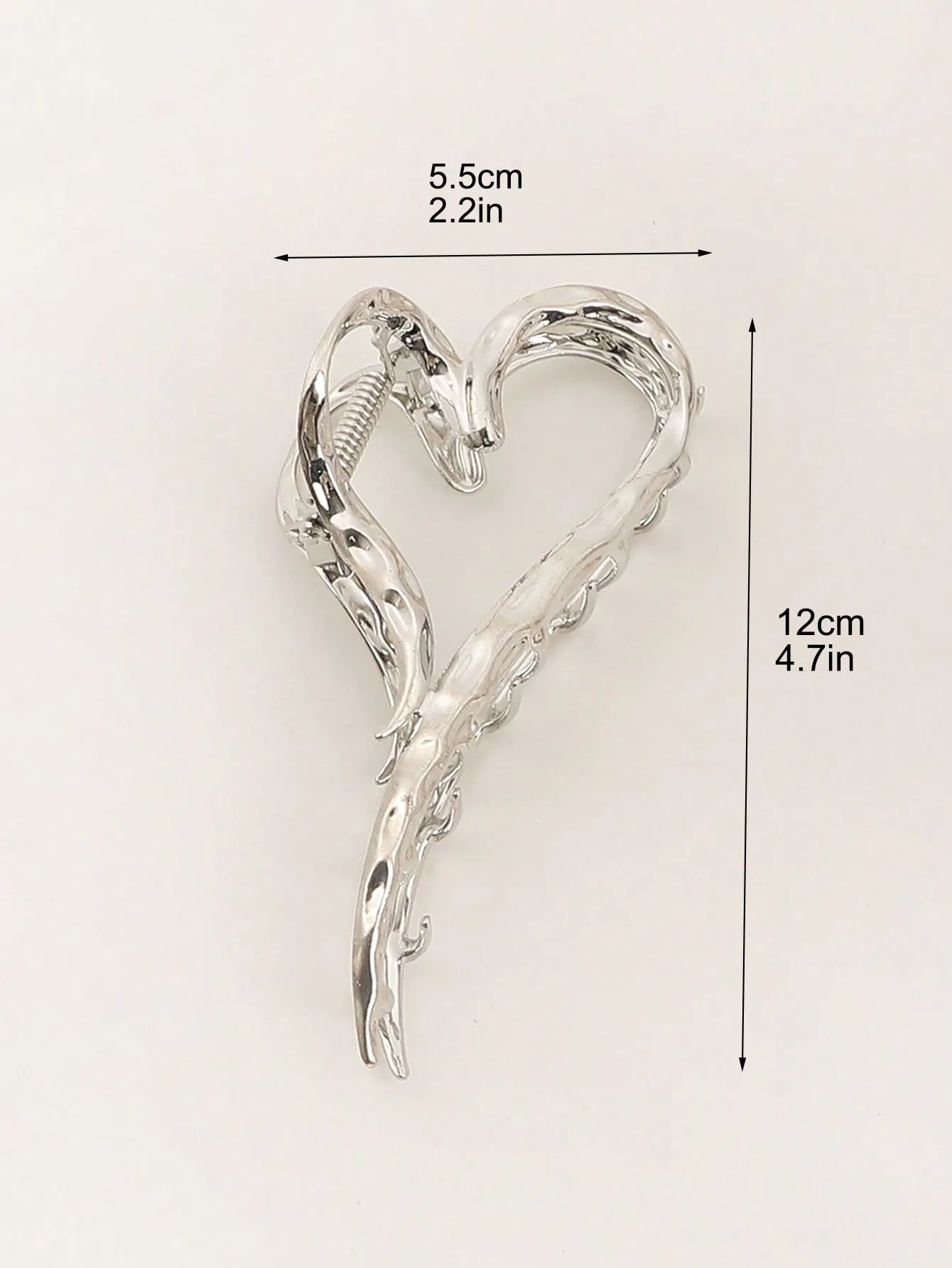1Pcs Sliver Elegant Love Design Hair Barrettes Ornament Heart Golden Hair Claw Clip,Large Non-Slip Hair Accessories for Women
