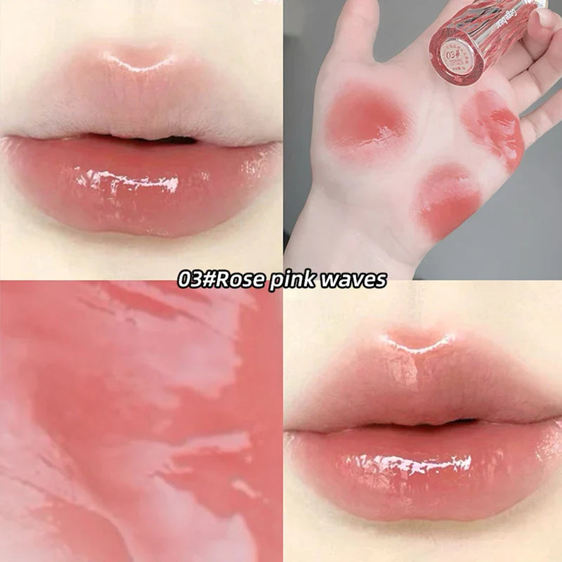 Crystal Translucent Lip Glaze – Moisturizing, Long-Lasting, Natural Red Lip Color, Easy-to-Wear Lip Gloss