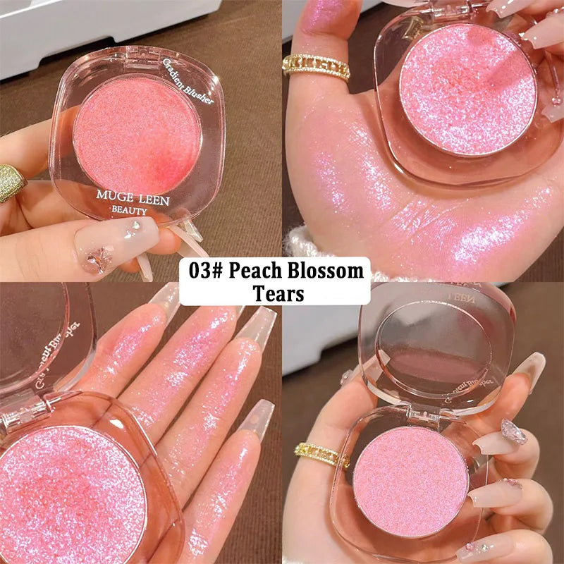 Vientiane Highlighter Powder Palette, with Fine Shimmer and Diamond-like Highlights and Contour Powder,Creamy Mousse Texture