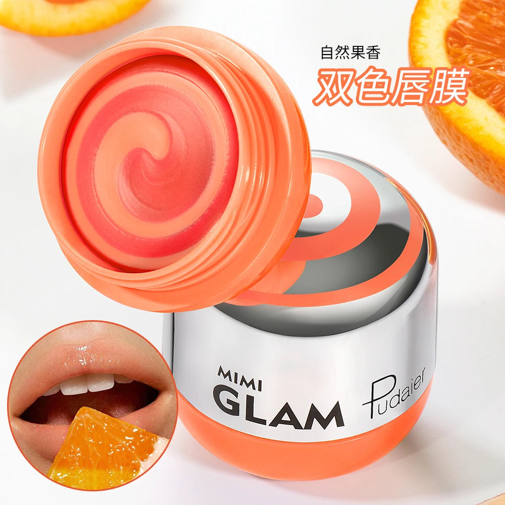 Overnight Lip Mask Treatment 2-Tone Color - Hydrating Spiral Texture Reduce Lip Lines, Anti-Cracking Dry Lips Care Sleeping Mask