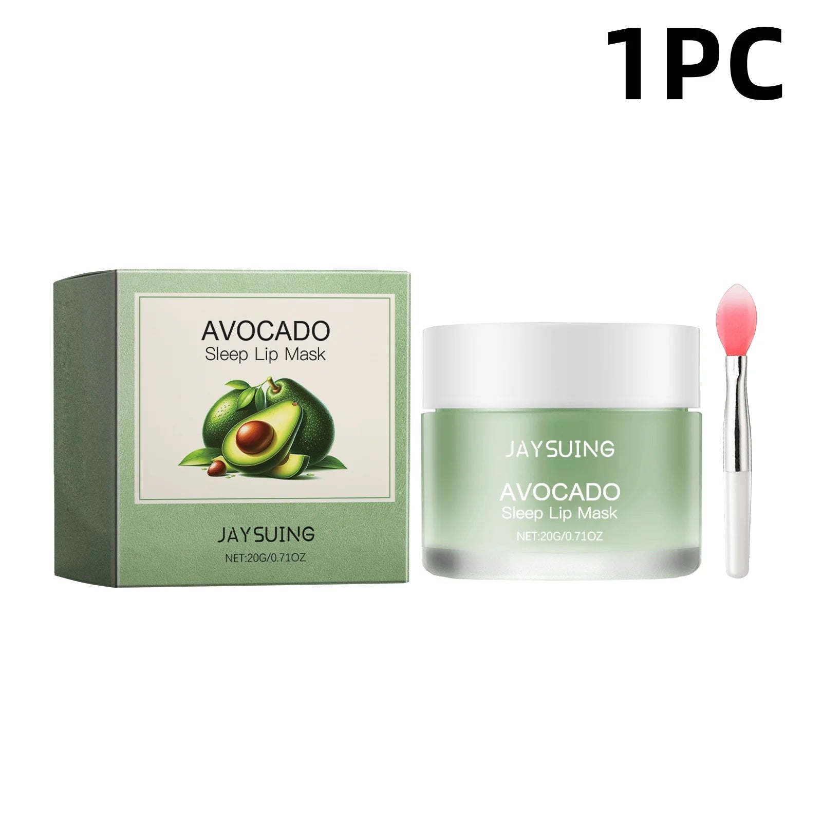 Jaysuing Avocado Overnight Lip Mask Gentle Hydration for Dry Lips Daily Moisturizing Care Treatment Nourishing Non-Sticky Balm