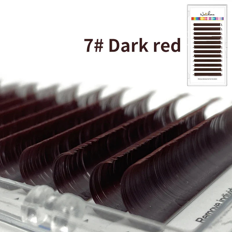 NATUHANA Dark Colored Eyelashes Extension Individual Natural False Mink Colorful Eyelash Grey Blue Color Lashes for Party Makeup