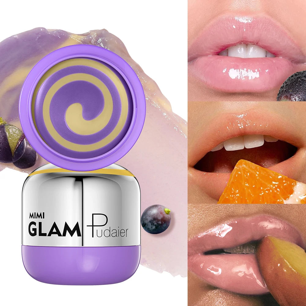Overnight Lip Mask Treatment 2-Tone Color - Hydrating Spiral Texture Reduce Lip Lines, Anti-Cracking Dry Lips Care Sleeping Mask