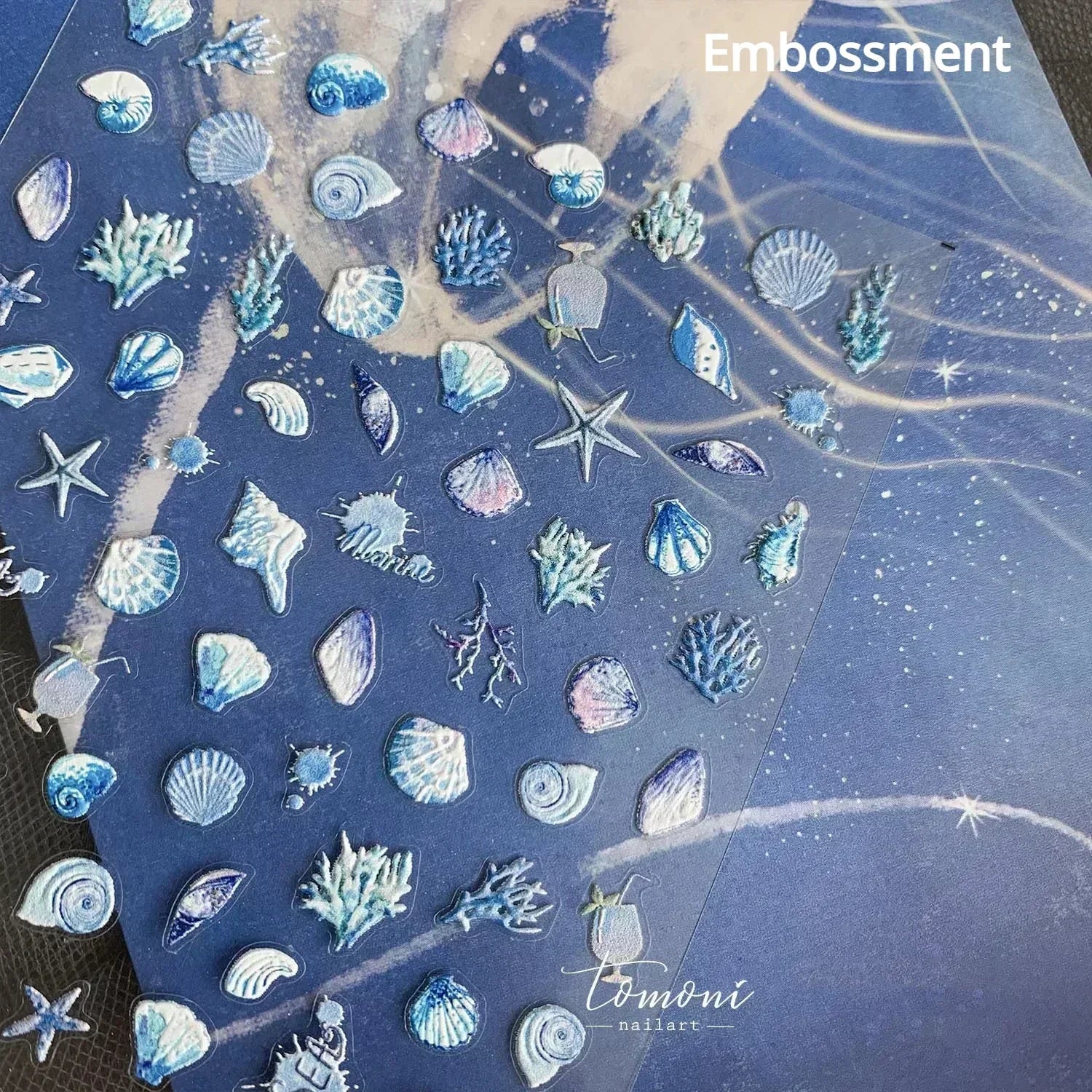 Sea Wave Jellyfish Starfish Conch Shell Dolphin Pearl Summer Beach Goldfish Water Bubble Mermaid Koi INS Nail Art Stickers Decal