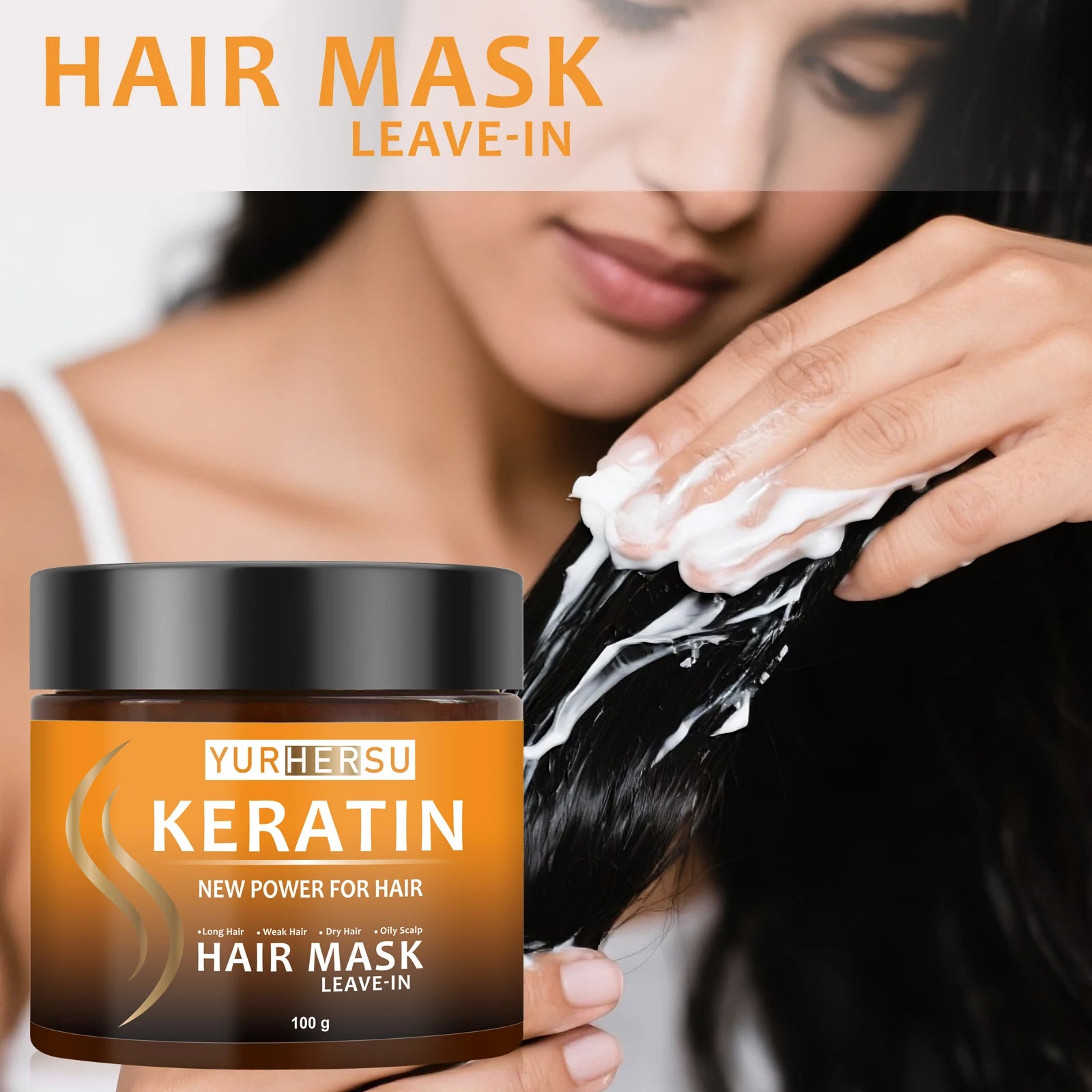 Keratin hair mask provides deep conditioning, is easily absorbed, and improves hair texture and frizz.