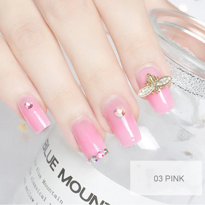 Poly Nail Gel Kit with 6W LED Lamp, All-In-One Set for Manicure, Semi-Permanent Extension Gel and Acrylic French Nails with Tool