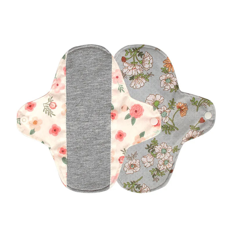 AIO Washable Cotton Printed Panty Liner Regular Flow Menstrual Pads Graphene Cloth Tampons Urinary Incontinence Sanitary Pads