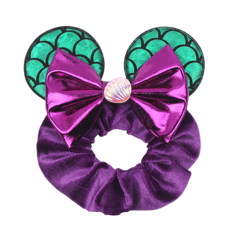 Women Ears Hair Scrunchies Velvet Hairbands For Girls Sequins Bows Headband Women Trip DIY Accessories Mouse Party Decor