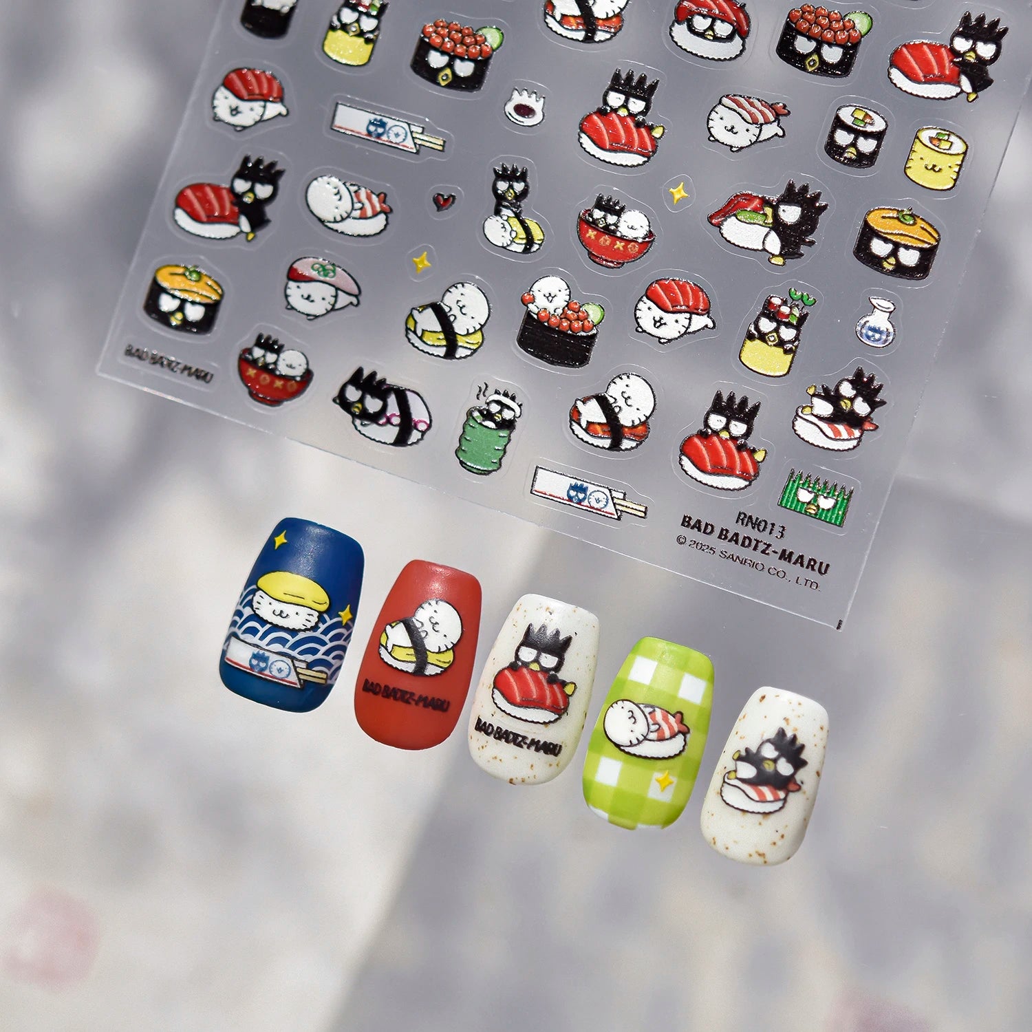 1PCS New Sanrio Family Cartoon 5D Embossed Nail Sticker Cute Hello Kitty Kuromi Pom Pom Purin Decal Nail Decoration