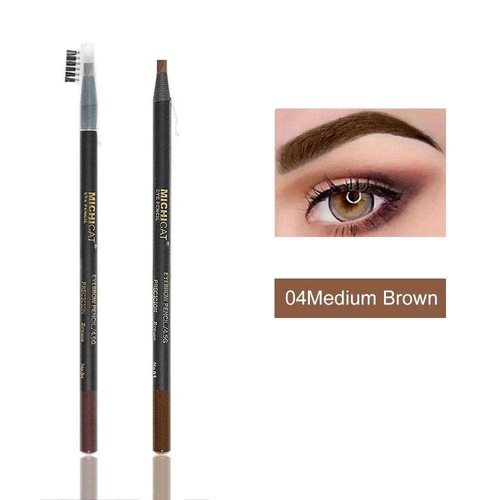 1PC Waterproof Eyebrow Pencil – 6 Natural Colors, Long-Lasting Tint Brow Pen for Defined, Smudge-Proof Eye Makeup