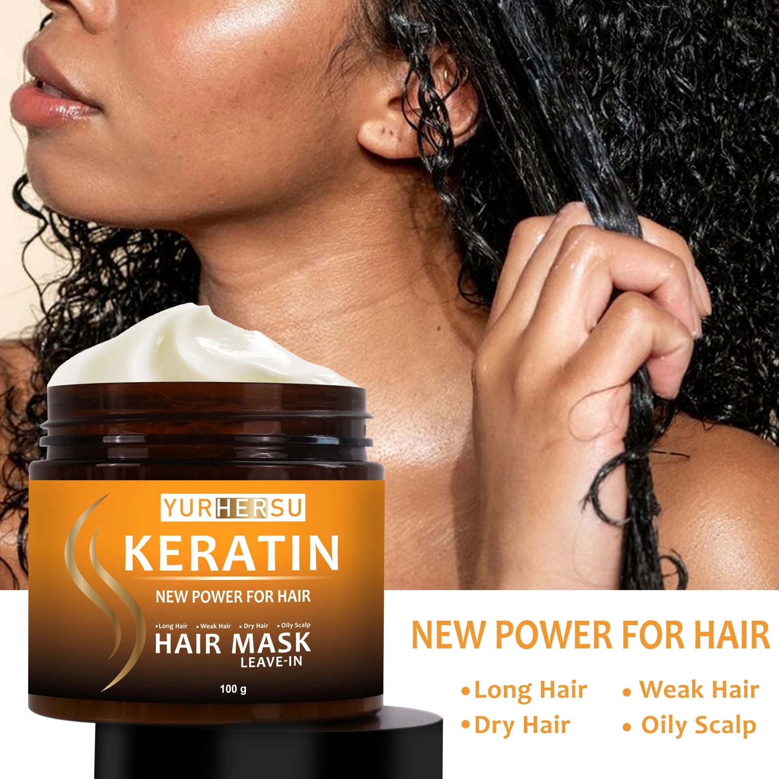 Keratin hair mask provides deep conditioning, is easily absorbed, and improves hair texture and frizz.