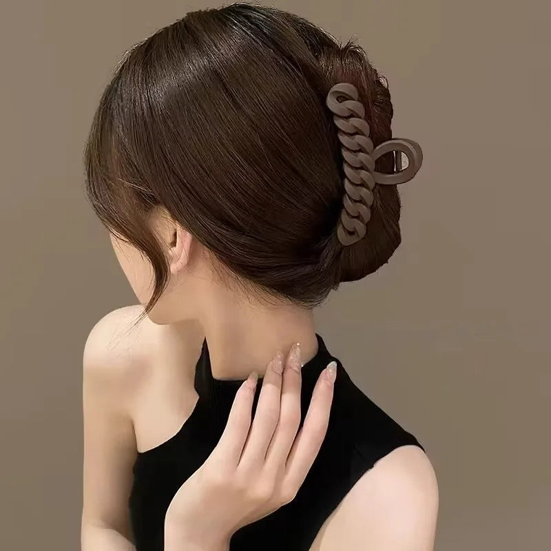 Korean Acrylic Matte Hair Claw Clamp Geometric Cross Hair Crab Clip Barrettes For Women Fashion Hair Accessories Shark Headbands