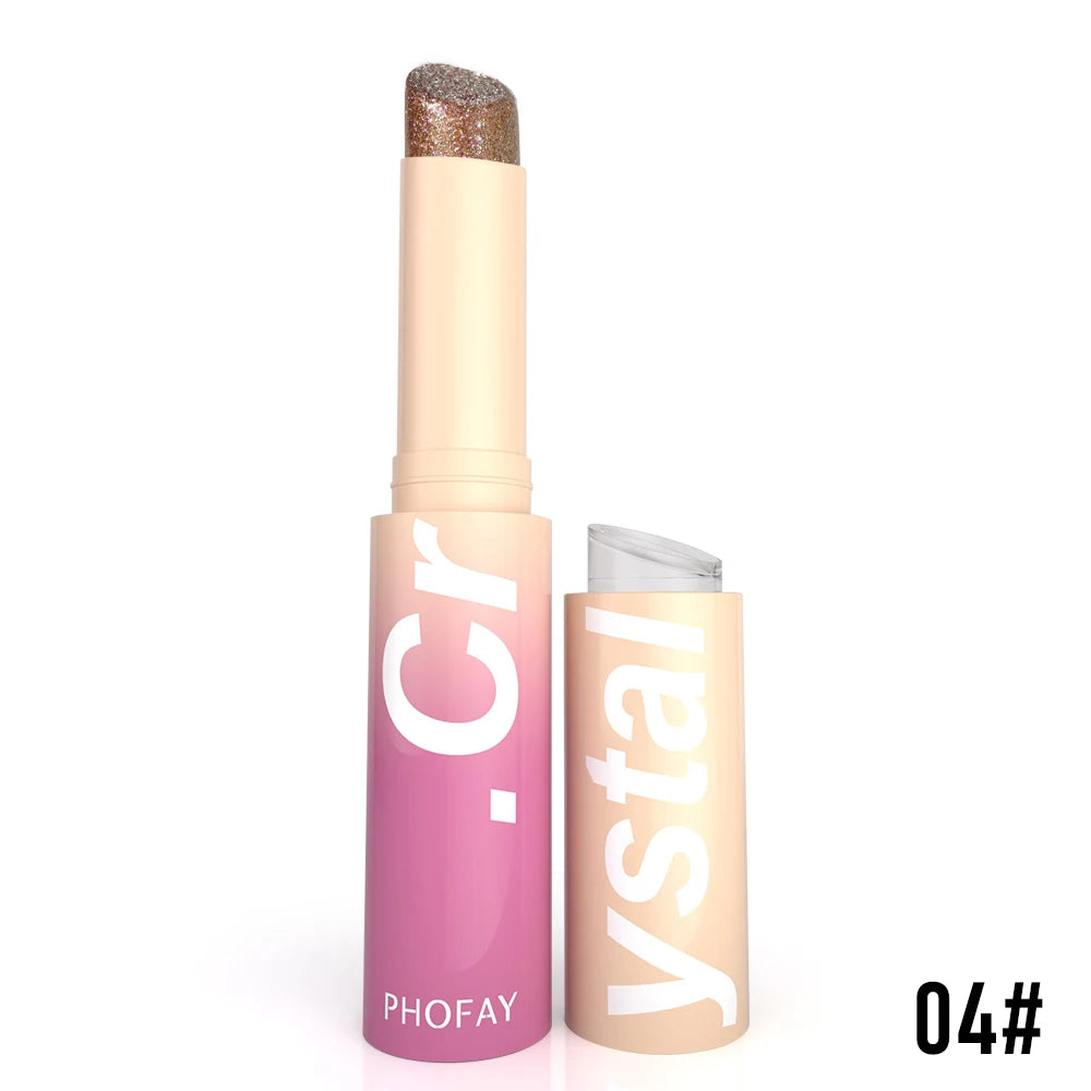 PHOFAY Highlighter Stick - Dewy Finish, Contour & Blush 3-in-1, Natural Glow with Fine Shimmer, Affordable Makeup Stick