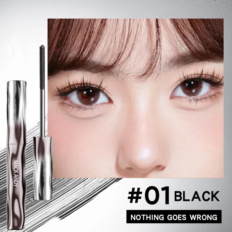 MACKANDY Waterproof 3D Lengthening Mascara Black Eyelash Extension Eye Lashs Brush Long-Wearing Silk Mascara Cosmetics Gift