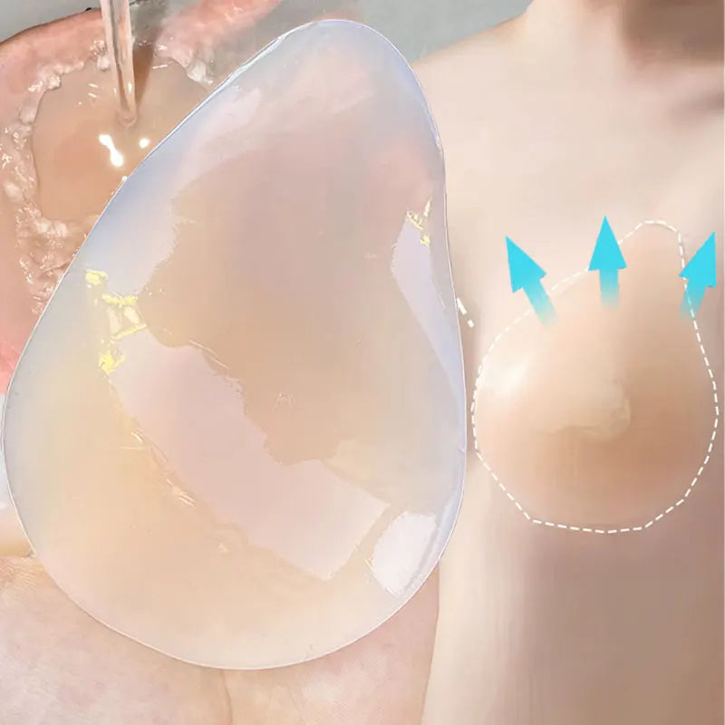No Glue Sticky Nipple Cover Plunge Droplet Invisible Bra Ultra Thin Seamless Silicone Nubra Stickers Lifting Breast Pads Pasties