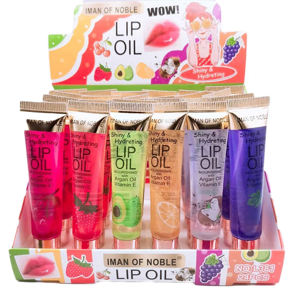 6Pcs Fruity Flavor Moisturizing Clear Lip Gloss Lip Gel Hydrating Moisturizing Lip Gloss lumping Lip Oils Gift Women Lips Makeup