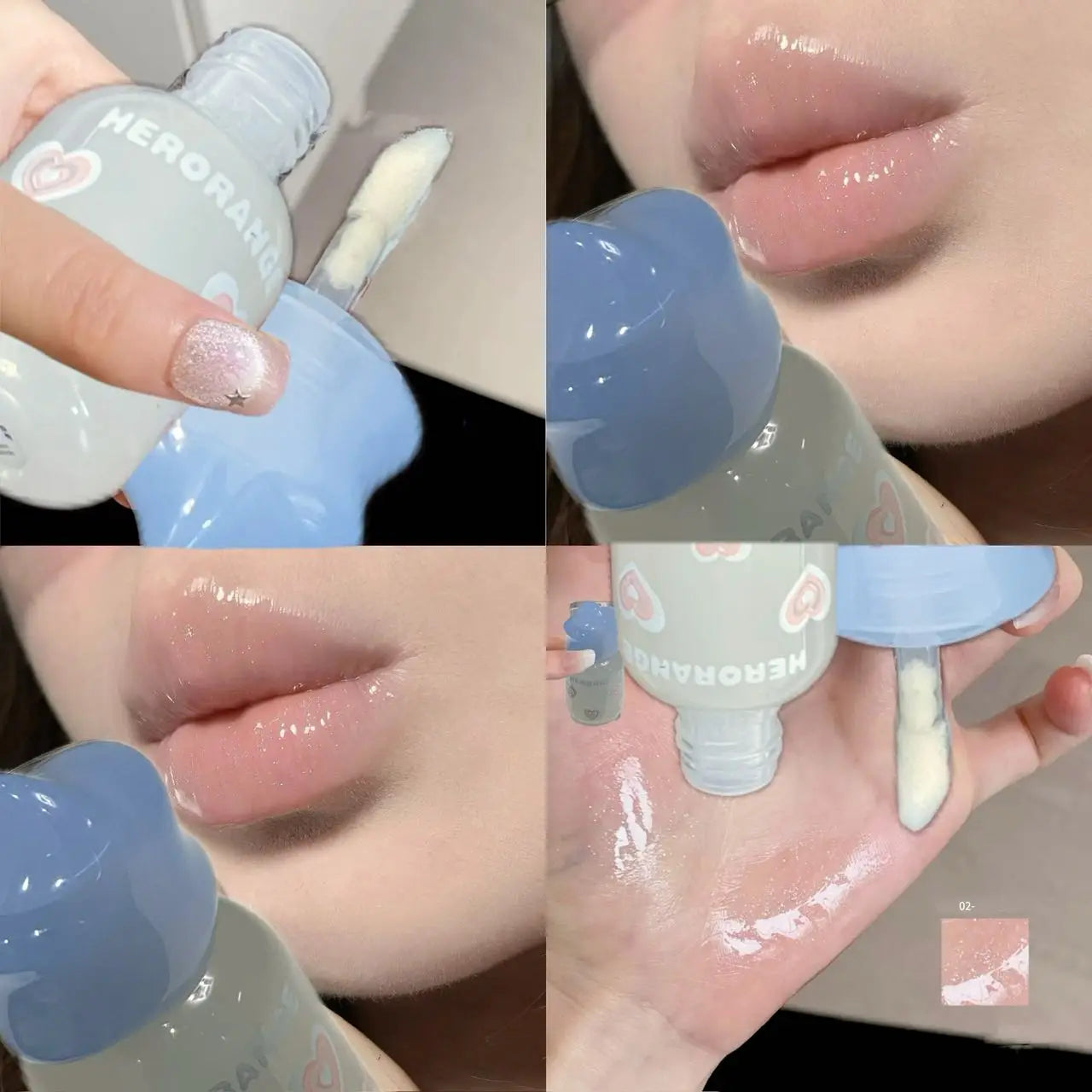 Peach Pink Moisturizer Lip Gloss Hydrating Transparent Fine Shimmer Lip Glaze Lasting Non-Stick Jelly Lip Plumping Korean Makeup