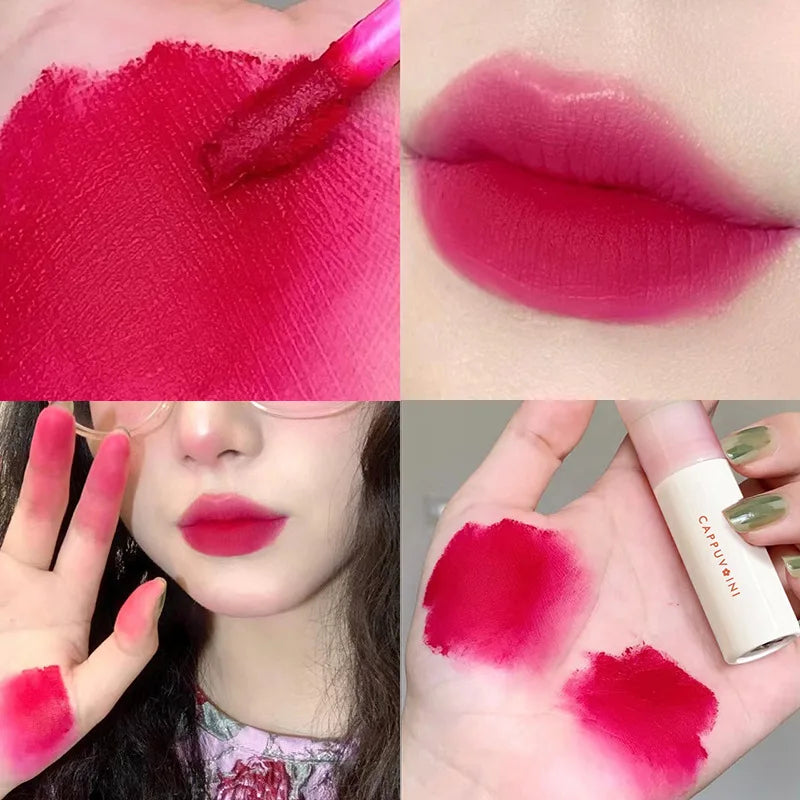 Matte Lip Gloss Liquid Lipstick Long Lasting Non-stick Cup Lip Mud Nude Rose Red Pigment Moisturizing Lip Tint Korean Cosmetics