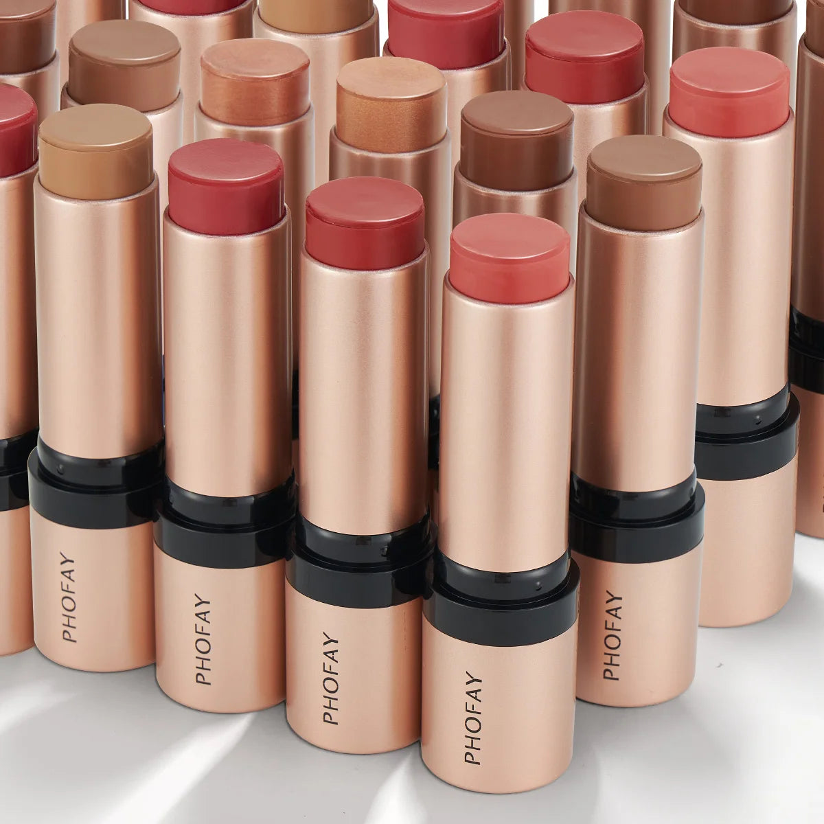 PHOFAY Contour Sticks, Highlighter Stick, Blush Stick, 3-Piece Cream Contour Set Including Contour Brush, Creates Facial Contour
