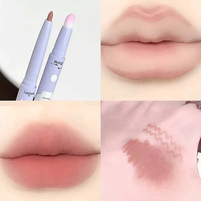 Mist Pink Peach Matte Lipliner Pen Waterproof Plumping Quick-dry 2 in 1 Lipstick Pencil Natural Lip Liner Outline Contour Makeup