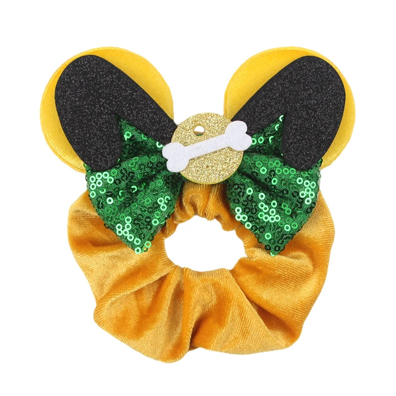 Women Ears Hair Scrunchies Velvet Hairbands For Girls Sequins Bows Headband Women Trip DIY Accessories Mouse Party Decor
