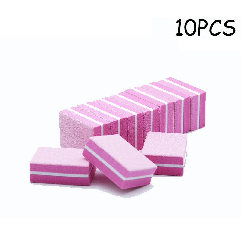 50Pc Professional Mini Nails Art buffer File 100/180 Sandpaper Manicure Tips Care File Sanding Polishing Grinding Equipment Tool