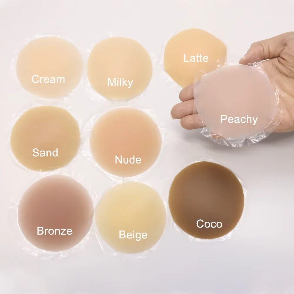 Nipple Cover Stickers Adhesive Tape Reusable Silicone Nippls Pasties Sticky Breast Bra Pads For Dress Bikini Women