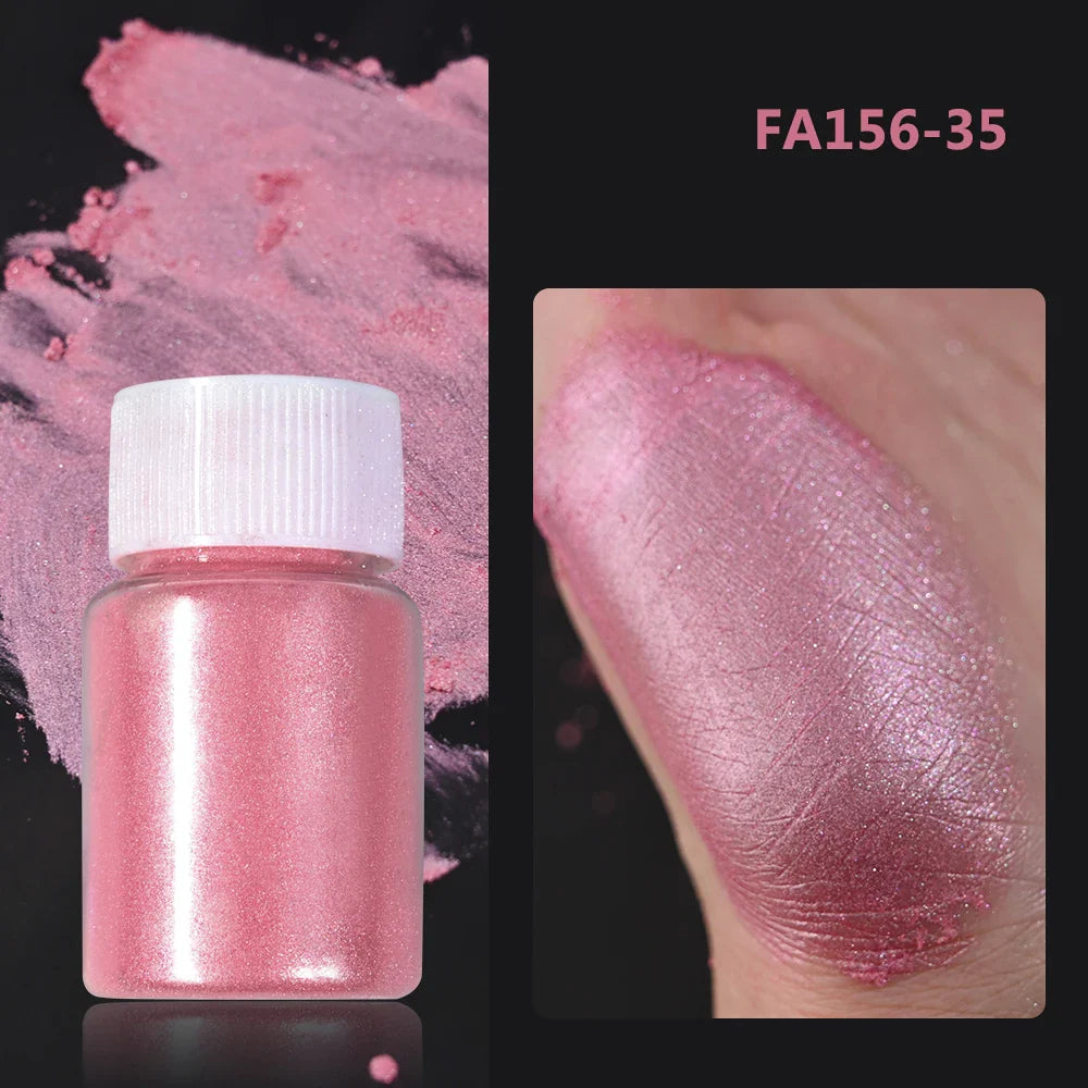 1Box Cherry Pink Chrome Pearl Nail Powder Gradient Mirror Effect Nail Art Glitter Auroras Rubbing Dust Nail Art Decoration 10g