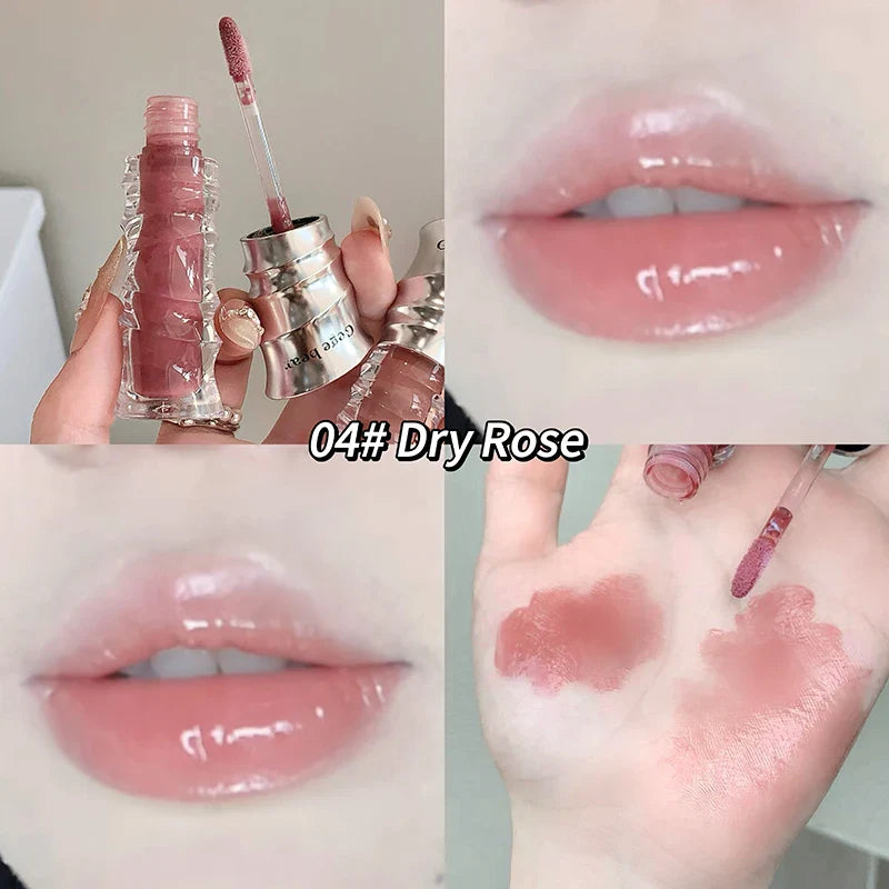 Fashion Shell Lip Gloss Long-lasting Hydrating Jelly Lip Oil Waterproof Non-fading Mirror Shimmer Blue Almond Lip Gloss Cosmetic