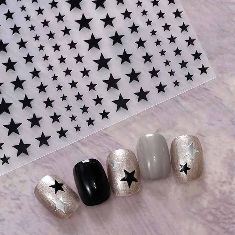 New Star Nail Sticker Nail Stickers Self-adhesive Nail Ribbon Star Sticker Gel Polish Decals Kawaii Accesories ZJT15