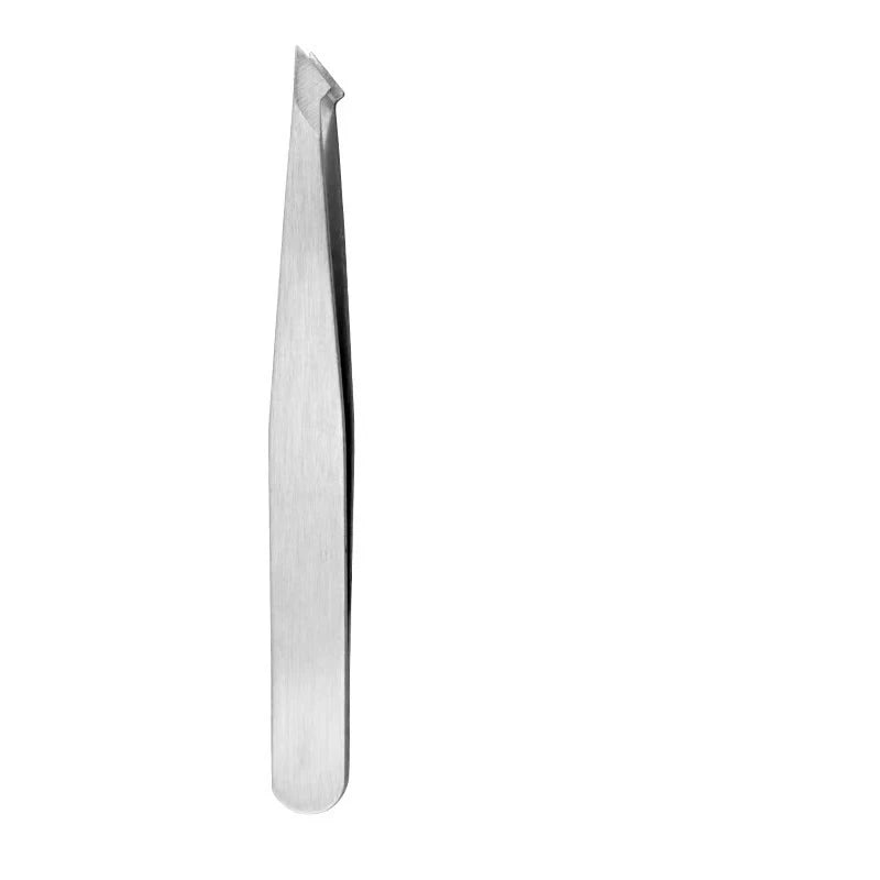 Stainless Steel Black Eyebrow Tweezer with Slant and Flat Point Beauty Tools for Eyelash Tweezer & Ingrown Hair Removal