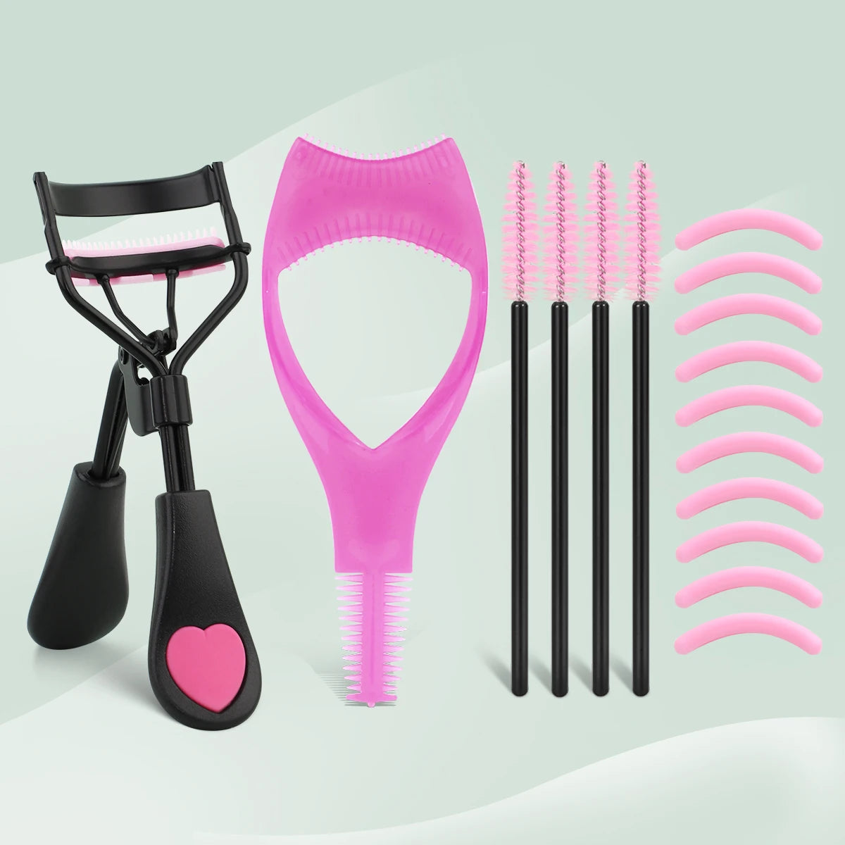 Love comb eyelash curler combination set, no harm to eyelashes, curling eyelash tools, suitable for men and women.